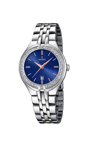Festina Mademoiselle Damenuhr Blau/Silberfarben mit...