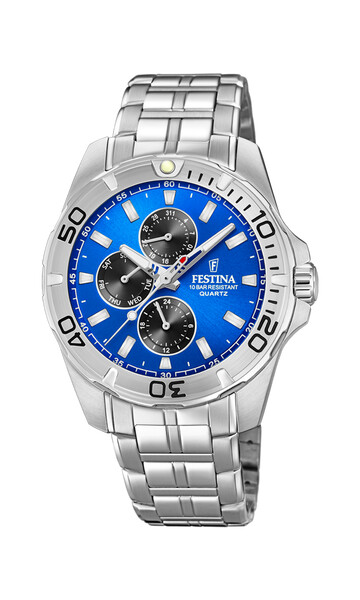 Festina Multifunction Herrenuhr Blau/Silberfarben F20445/4
