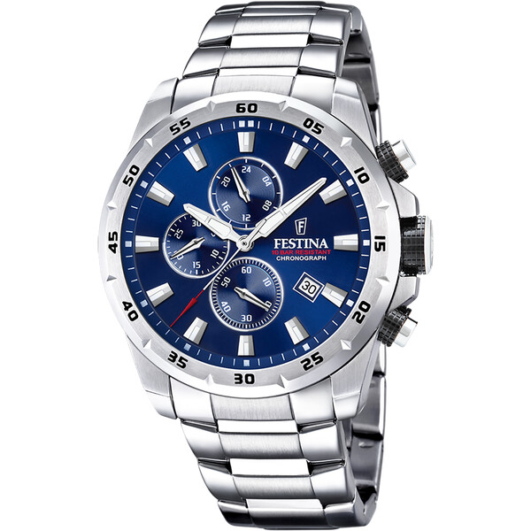 Festina Timeless Chronograph Herrenuhr Blau/Silber F20463/2