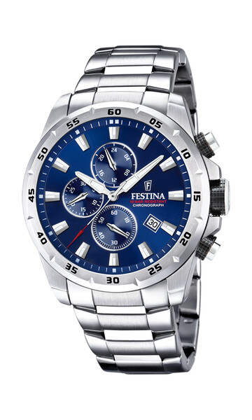 Festina Timeless Chronograph Herrenuhr Blau/Silber F20463/2