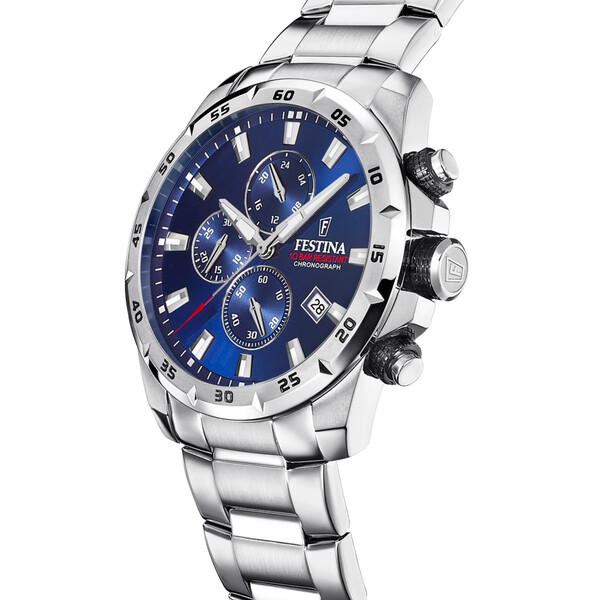 Festina Timeless Chronograph Herrenuhr Blau/Silber F20463/2