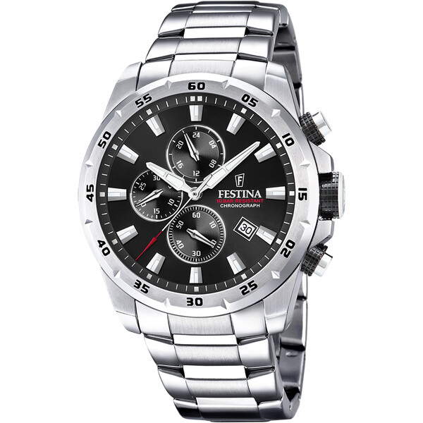 Festina Timeless Chronograph Herrenuhr Schwarz/Silber...