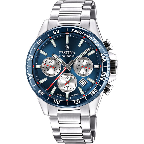 Festina Timeless Chronograph Herrenuhr Blau/Silber F20560/2