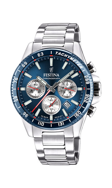 Festina Timeless Chronograph Herrenuhr Blau/Silber F20560/2