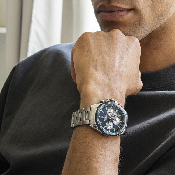 Festina Timeless Chronograph Herrenuhr Blau/Silber F20560/2
