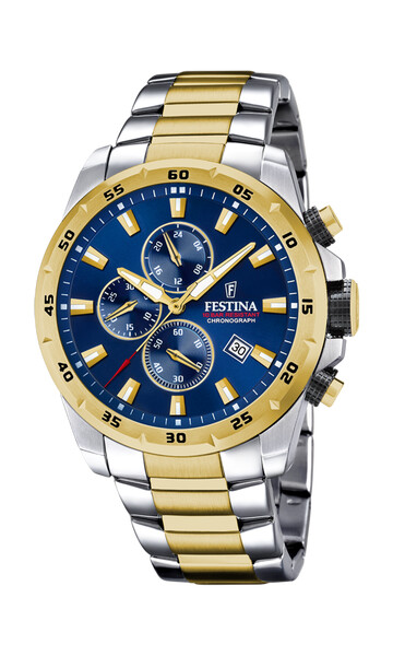 Festina Timeless Chronograph Herrenuhr Blau/Gold/Silber...