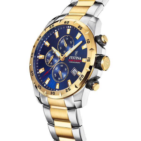 Festina Timeless Chronograph Herrenuhr Blau/Gold/Silber...