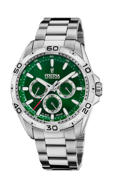 Festina Multifunction Herrenuhr Gr�n/Silber F20623/3