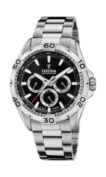 Festina Multifunction Herrenuhr Schwarz/Silber F20623/4