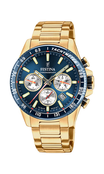 Festina Timeless Chronograph Herrenuhr Dunkelblau/Gold...