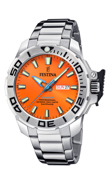 Festina Diver Herrenuhr Orange/Silber F20665/5