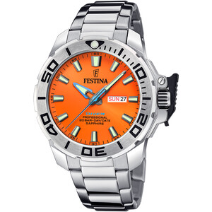 Festina Diver Herrenuhr Orange/Silber F20665/5
