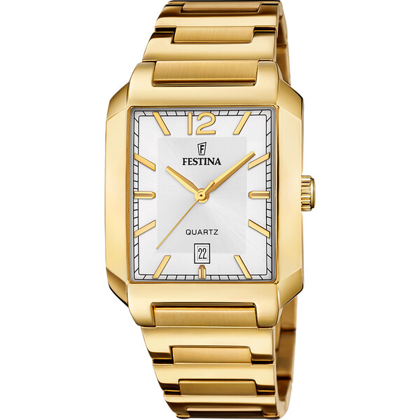 Festina On The Square Herrenuhr Wei�/Gold F20678/2