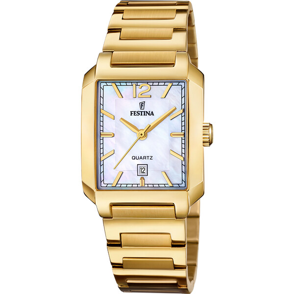 Festina On The Square Damenuhr Perlmutt/Gold F20680/2