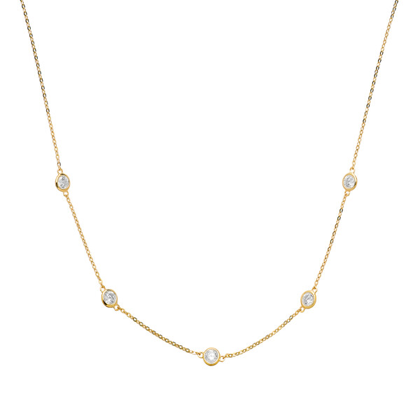 Goldhalskette f�r Damen mit Zirkoniasteinen XG9K3021G