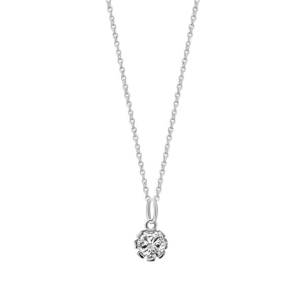 Damen Halskette mit 925/- Sterlingsilber und Zirkonia-Stein XS10622