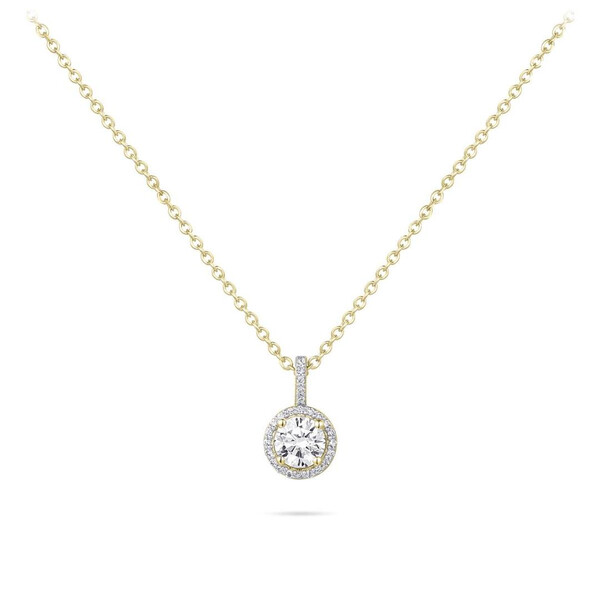 Gisser Goldhalskette mit Zirkonia-Stein f�r Damen N1110Y