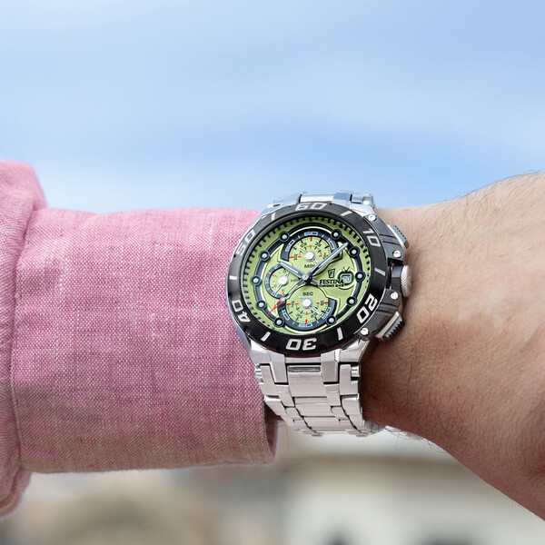 Festina Chrono Bike Herrenuhr Silber/Schwarz/Grün F20754/3