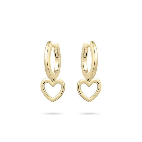 Creolen in Gold mit hohlen baumelnden Herzen KC1022Y