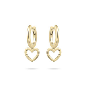 Creolen in Gold mit hohlen baumelnden Herzen KC1022Y