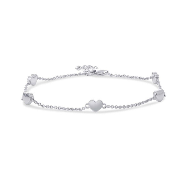 Damenarmband in Silber mit f�nf Herzen B1025