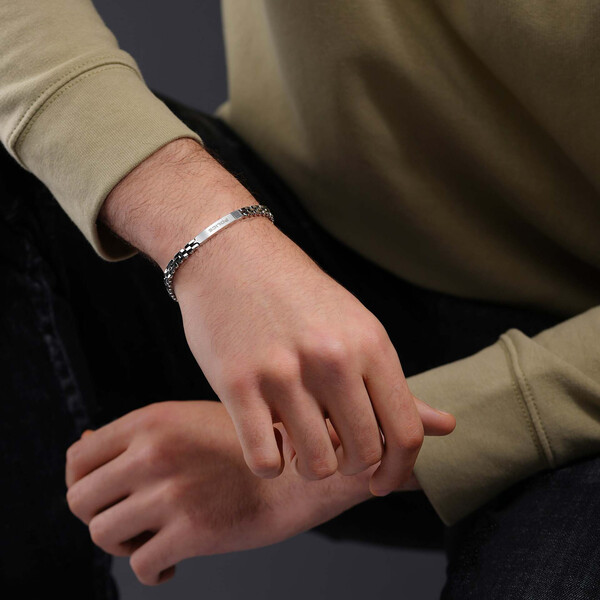 Police Brick Herrenarmband in Silber PEAGB0039301