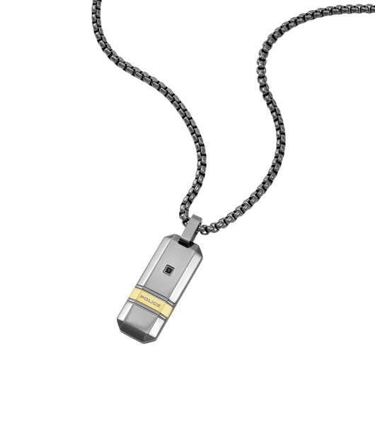 Police Baseline Herrenkette in Schwarz/Silber PEAGN0079102