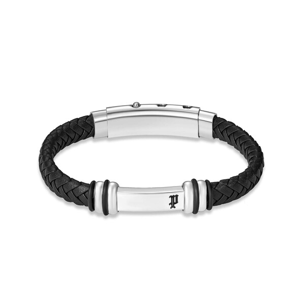 Police Highbridge Herrenarmband in Silber/Schwarz PEAGB0041404