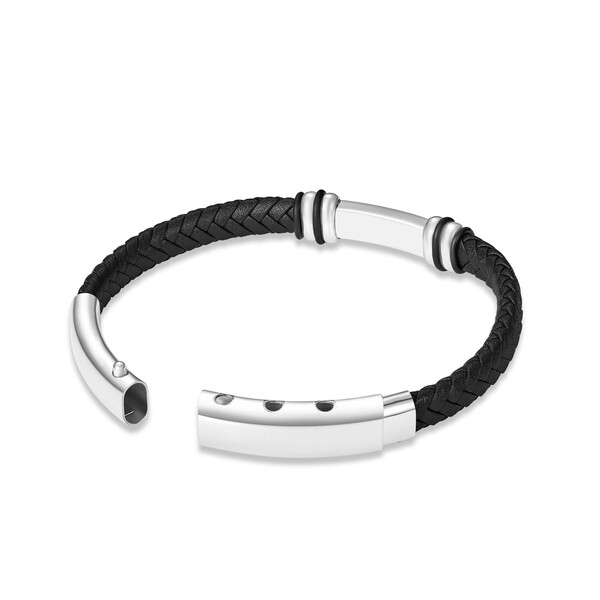 Police Highbridge Herrenarmband in Silber/Schwarz PEAGB0041404