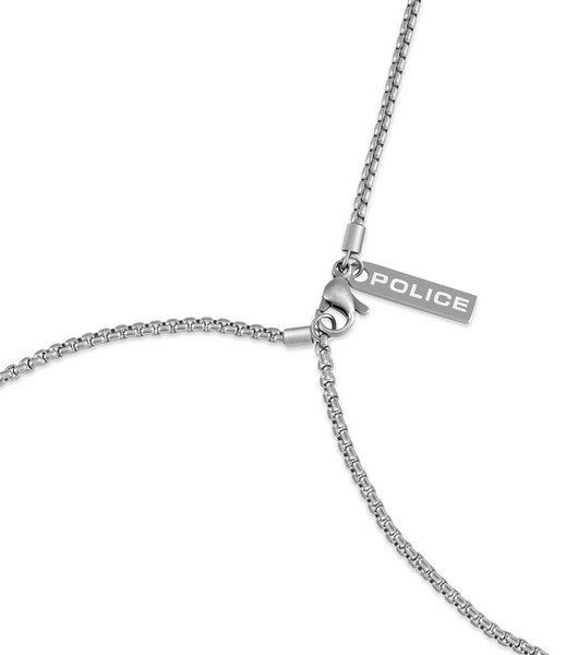 Police Bat-Shield Herrenkette in Silber/Schwarz mit...