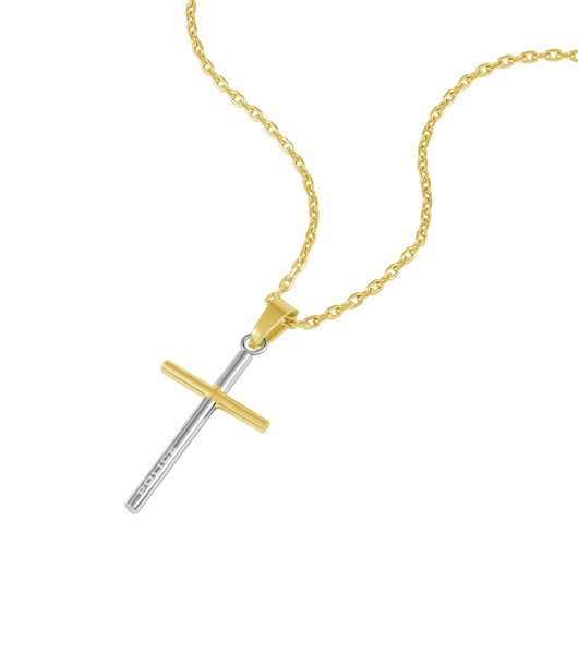 Police Wrangell II Herrenkette in Gold mit Kreuz-Anh�nger...