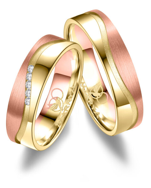 Paarpreis Trauringe anpassbar Gold/Zirkonia/Diamant