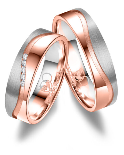 Paarpreis Trauringe anpassbar Gold/Zirkonia/Diamant