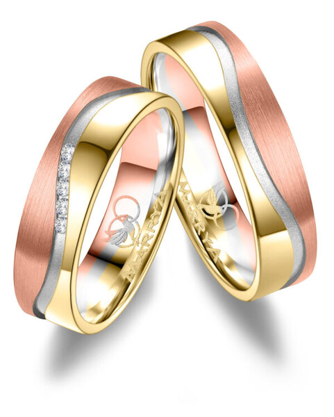 Paarpreis Trauringe anpassbar Gold/Zirkonia/Diamant