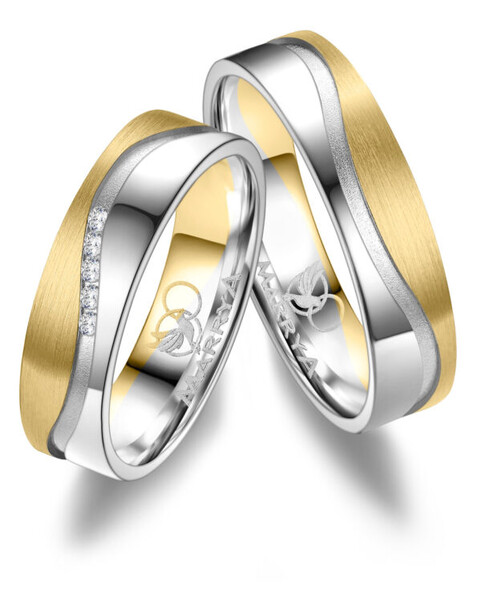 Paarpreis Trauringe anpassbar Gold/Zirkonia/Diamant
