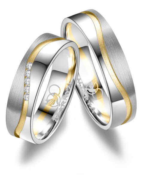 Paarpreis Trauringe anpassbar Gold/Zirkonia/Diamant