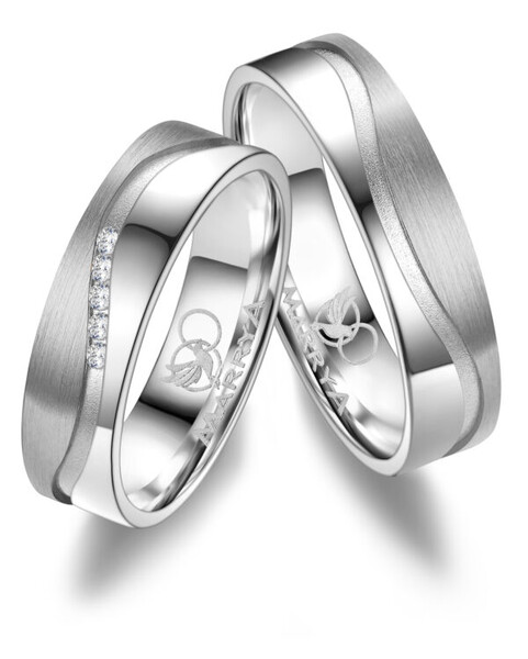 Paarpreis Trauringe anpassbar Gold/Zirkonia/Diamant