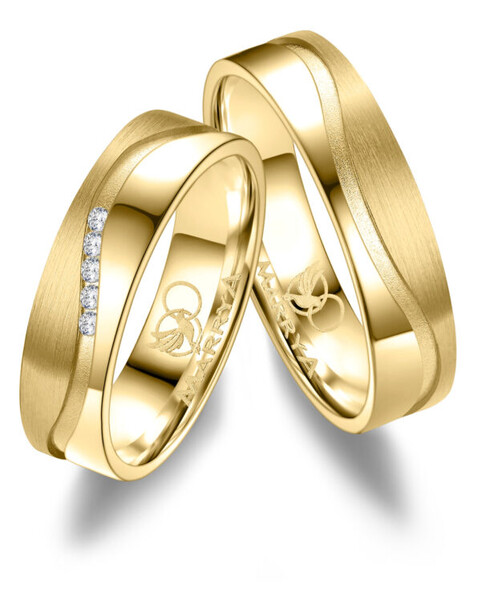 Paarpreis Trauringe anpassbar Gold/Zirkonia/Diamant