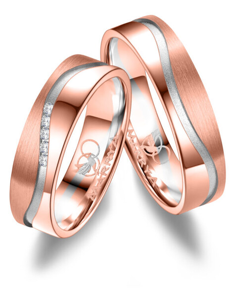 Paarpreis Trauringe anpassbar Gold/Zirkonia/Diamant