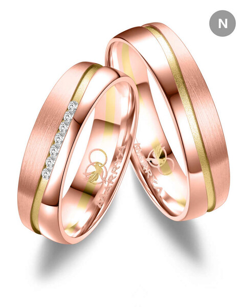 Paarpreis Trauringe anpassbar Gold/Zirkonia/Diamant GO-541 (Marrya)