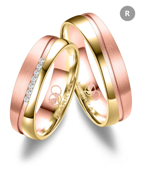 Paarpreis Trauringe anpassbar Gold/Zirkonia/Diamant GO-541 (Marrya)