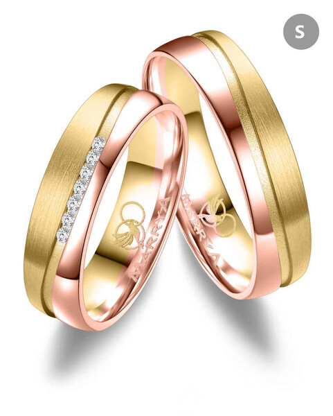 Paarpreis Trauringe anpassbar Gold/Zirkonia/Diamant GO-541 (Marrya)