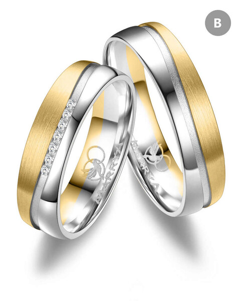 Paarpreis Trauringe anpassbar Gold/Zirkonia/Diamant GO-541 (Marrya)