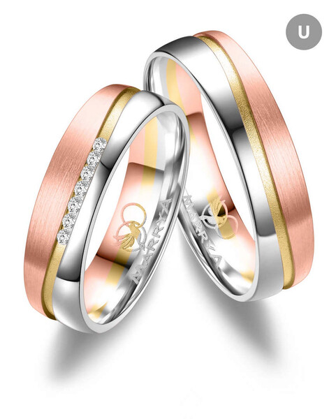 Paarpreis Trauringe anpassbar Gold/Zirkonia/Diamant GO-541 (Marrya)