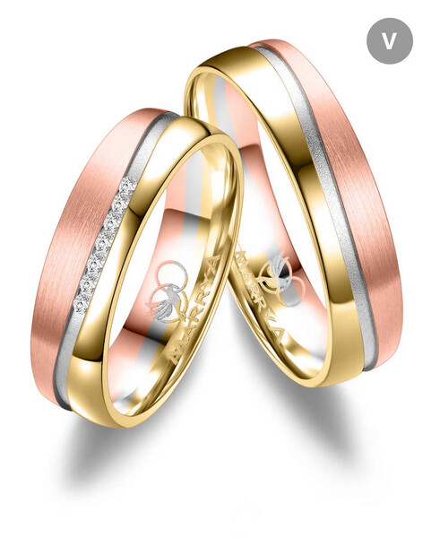 Paarpreis Trauringe anpassbar Gold/Zirkonia/Diamant GO-541 (Marrya)