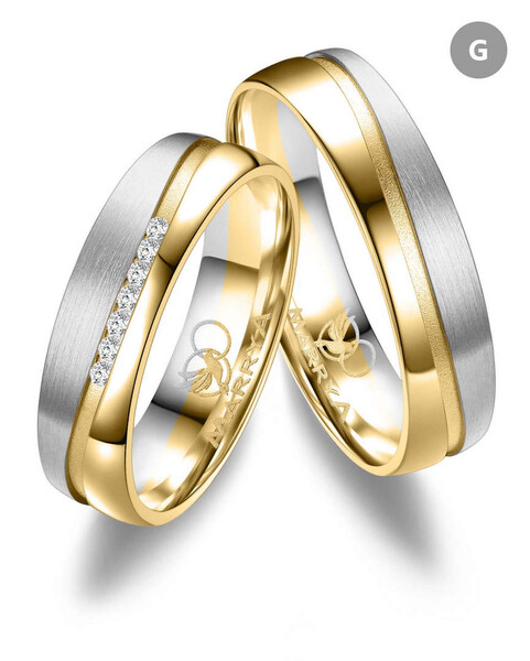 Paarpreis Trauringe anpassbar Gold/Zirkonia/Diamant GO-541 (Marrya)