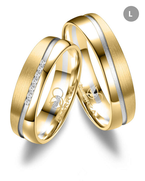 Paarpreis Trauringe anpassbar Gold/Zirkonia/Diamant