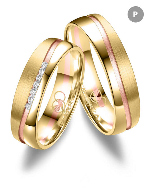 Paarpreis Trauringe anpassbar Gold/Zirkonia/Diamant