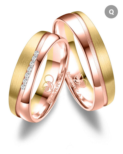 Paarpreis Trauringe anpassbar Gold/Zirkonia/Diamant