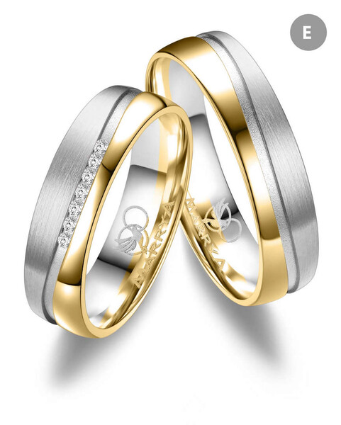 Paarpreis Trauringe anpassbar Gold/Zirkonia/Diamant
